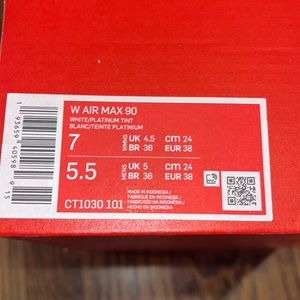 W air max 90 white/ platinum tint